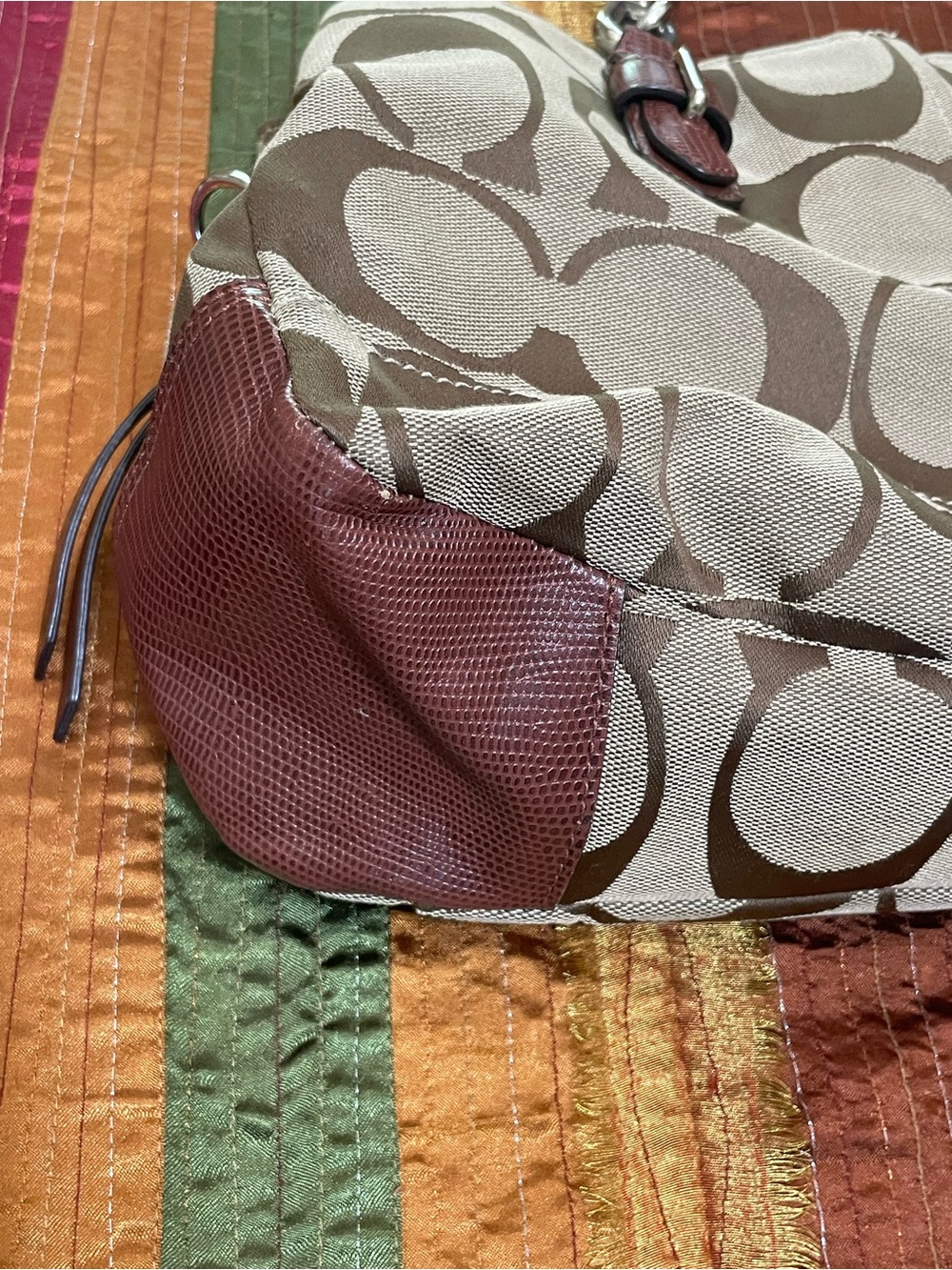 Coach Chelsea Jayden Brown Canvas Carryall Tote with Leather Trim No. G1173-1780 - Picture 7 of 16